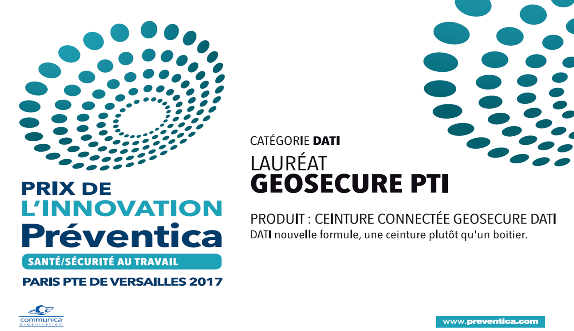 GEOSECURE lauréat du prix de l’innovation Préventica 2017 !